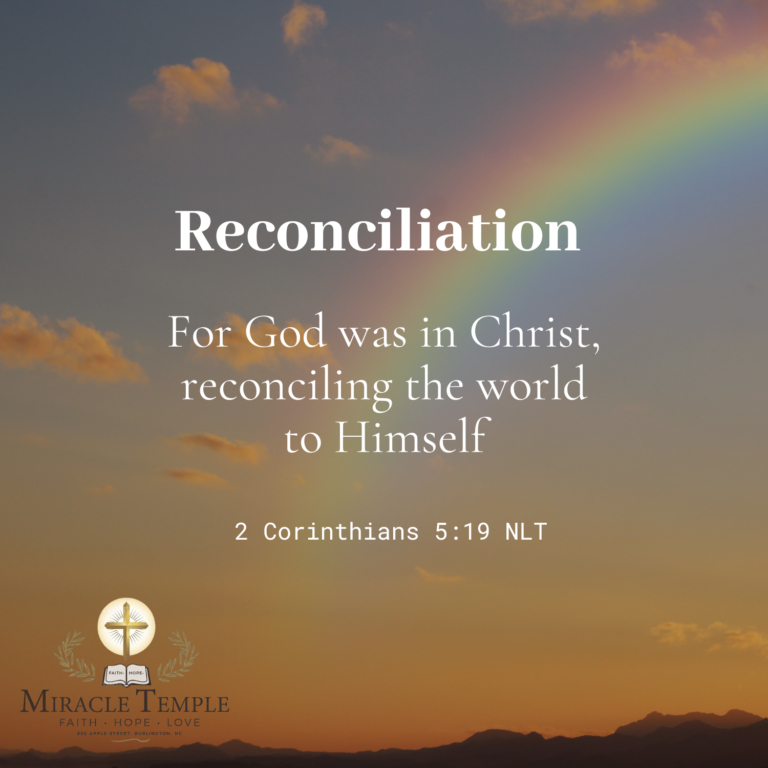 Reconciliation with God through Christ.